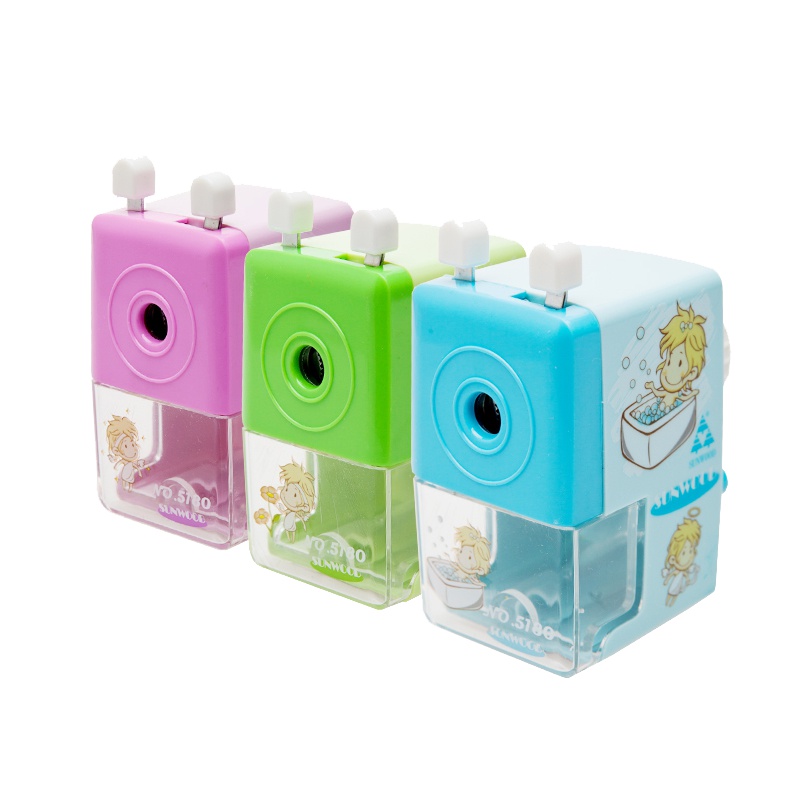 三木(SUNWOOD)SM5180 可爱卷笔刀 手摇削铅笔机 创意学生文具削笔器卷笔刀 简约-透明