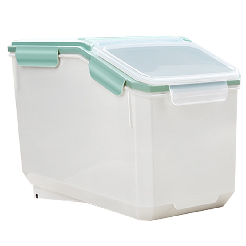 装米桶10kg家用厨房米缸面粉收纳盒储米箱密封防潮防虫桶绿色塑料巧妈妈储物箱