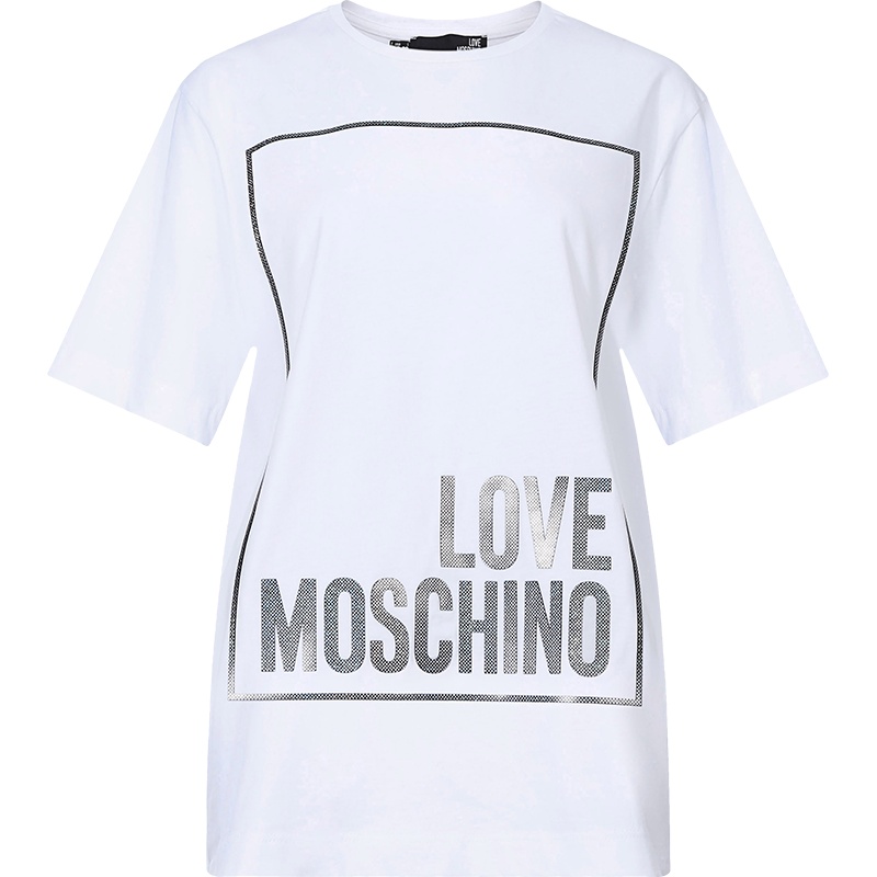 LOVE MOSCHINO 女士棉质圆领短袖T恤 W4F87 31 M3876