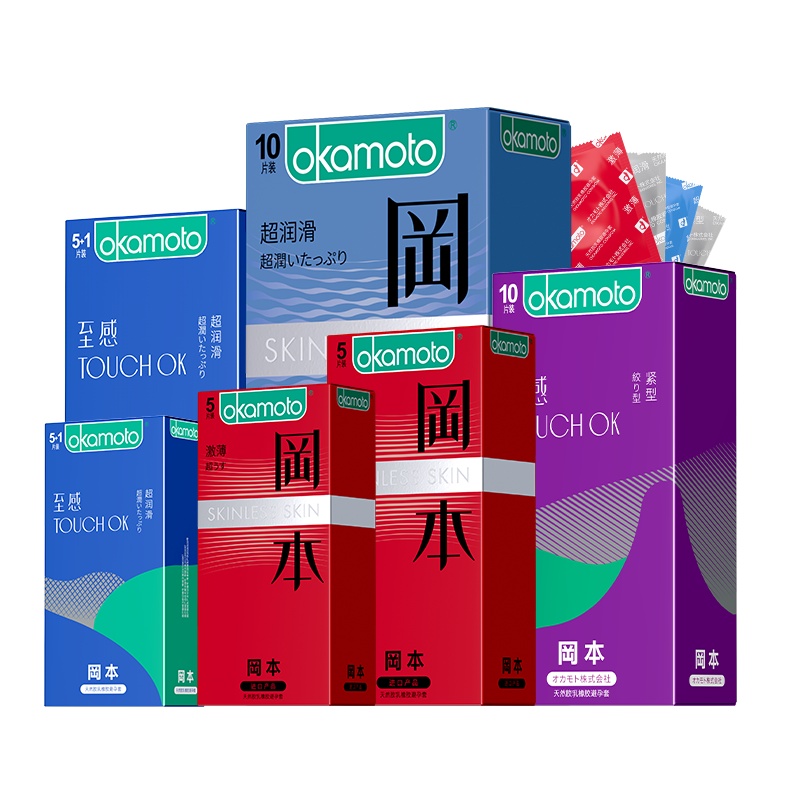 苏宁自营岡本至感 TOUCH OK 16片装 超薄经典组合 男用情趣延时避孕套 成人计生用品