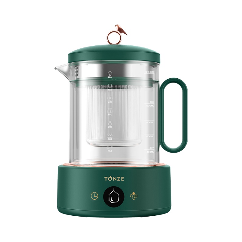 天际(TONZE)养生壶办公室小型全自动加厚玻璃养身花茶壶家用多功能煮茶器多功能壶配滤网高颜值1升BJH-D100BW