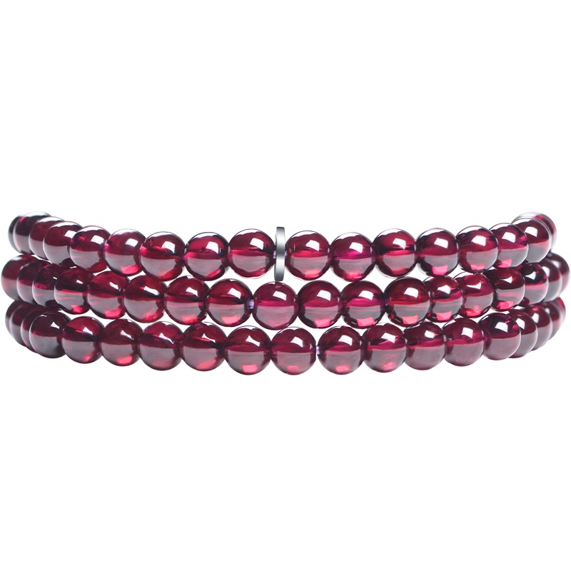 石头记紫牙乌石榴石手链女多圈天然宝石水晶首饰手串送妈妈送女友