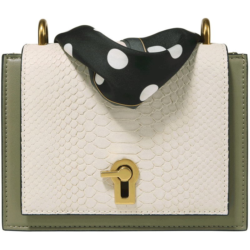 2019夏季波点丝巾撞色小方包单肩包包女