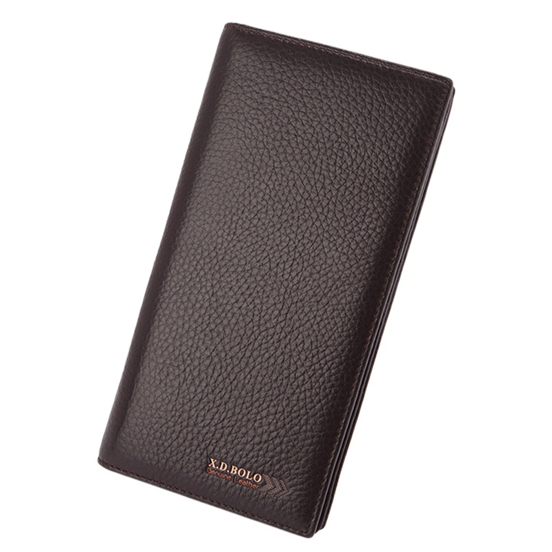 新款商务男士钱包头层牛皮长款时尚纯色软面男款钱包