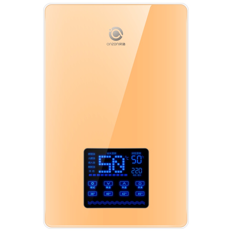 汉逊X7（HANXUN）即热式电热水器DSK-90智能恒温触控洗澡淋浴小型快速热直热 免储水家用磁化任意安装 金色9KW