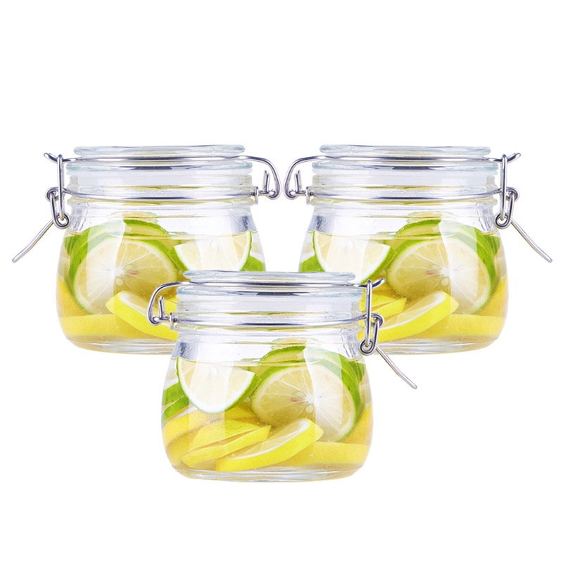 [Scybe]喜碧潘多拉500ML密封罐玻璃储物罐蜂蜜瓶酵素瓶奶粉糖果罐泡酒瓶3只装