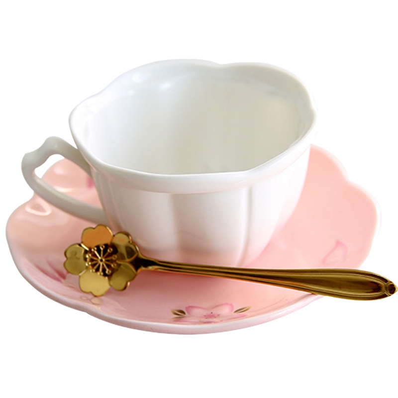 浮雕樱花花茶下午茶陶瓷咖啡杯
