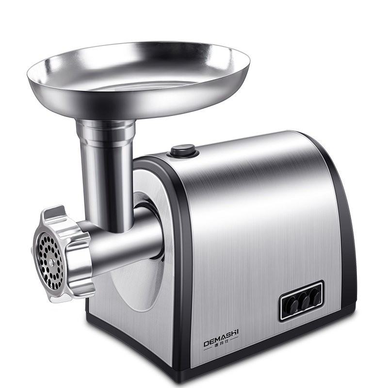 德玛仕(DEMASHI)绞肉机MGJ-090 家用 电动不锈钢 搅拌机 绞馅机大容量 碎菜碎肉灌肠机 辅食料理机 灰钢款