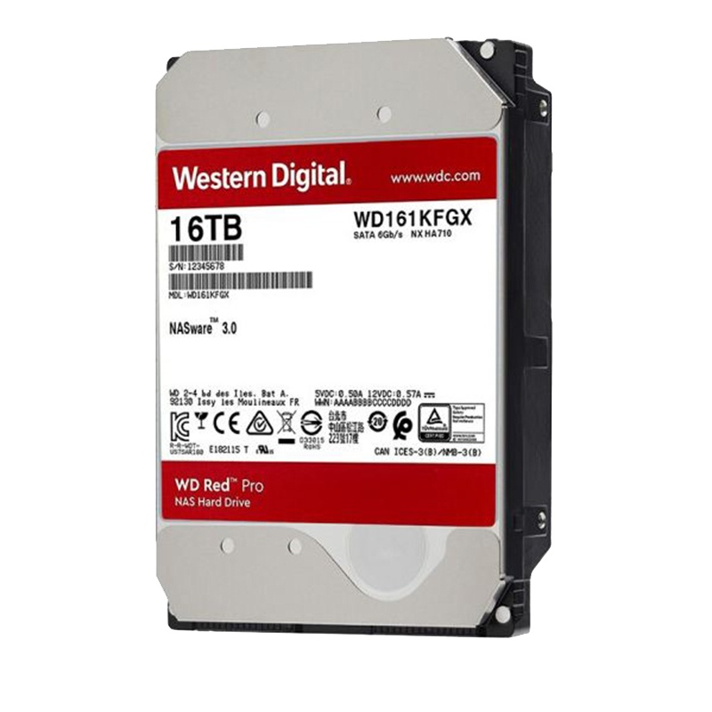 西部数据(WD)红盘Pro 16TB 网络储存硬盘(NAS硬盘/SATA6Gb/s/512M缓存/WD161KFGX)