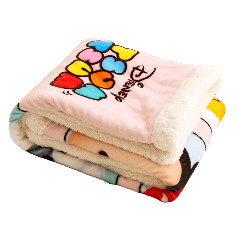 迪士尼(DISNEY)双层儿童毛毯厚款法兰绒多功能小云毯宝宝冬天加厚婴儿盖毯