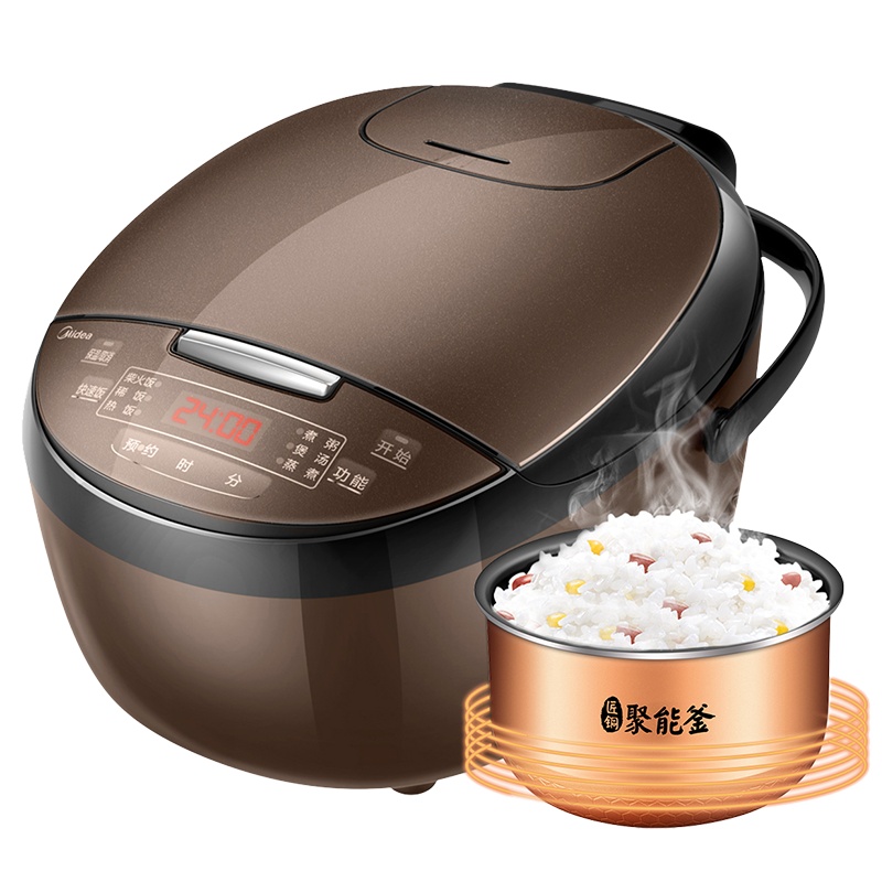 美的(Midea) 智能电饭煲 4L大容量家用智能可预约不粘内胆底盘立体加热微电脑式匠铜聚能釜FB40Simple111