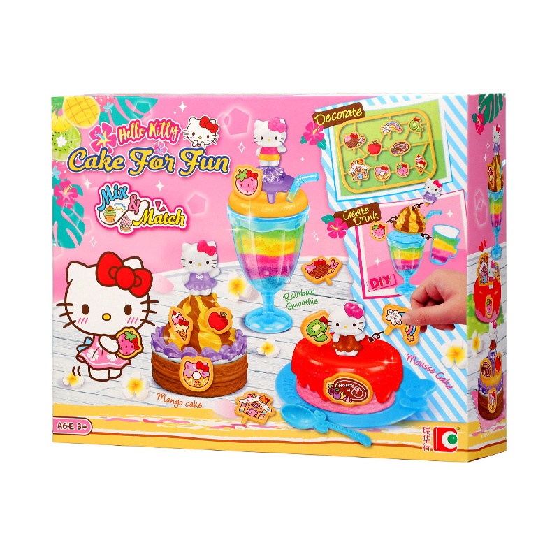 凯蒂猫玩具儿童过家家仿真厨房生日蛋糕冰淇淋套装女孩生日 缤Fun一刻-美味蛋糕KT-50124