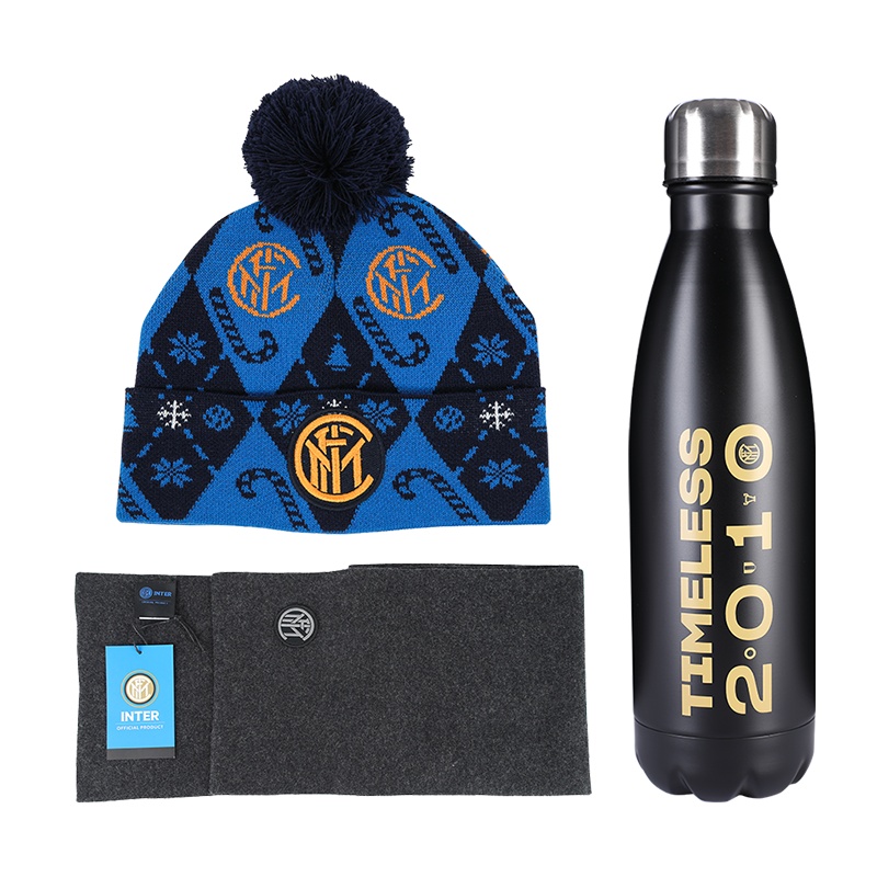 INTER国际米兰圣诞礼品套装(羊毛圣诞帽+羊毛围巾+保温杯)
