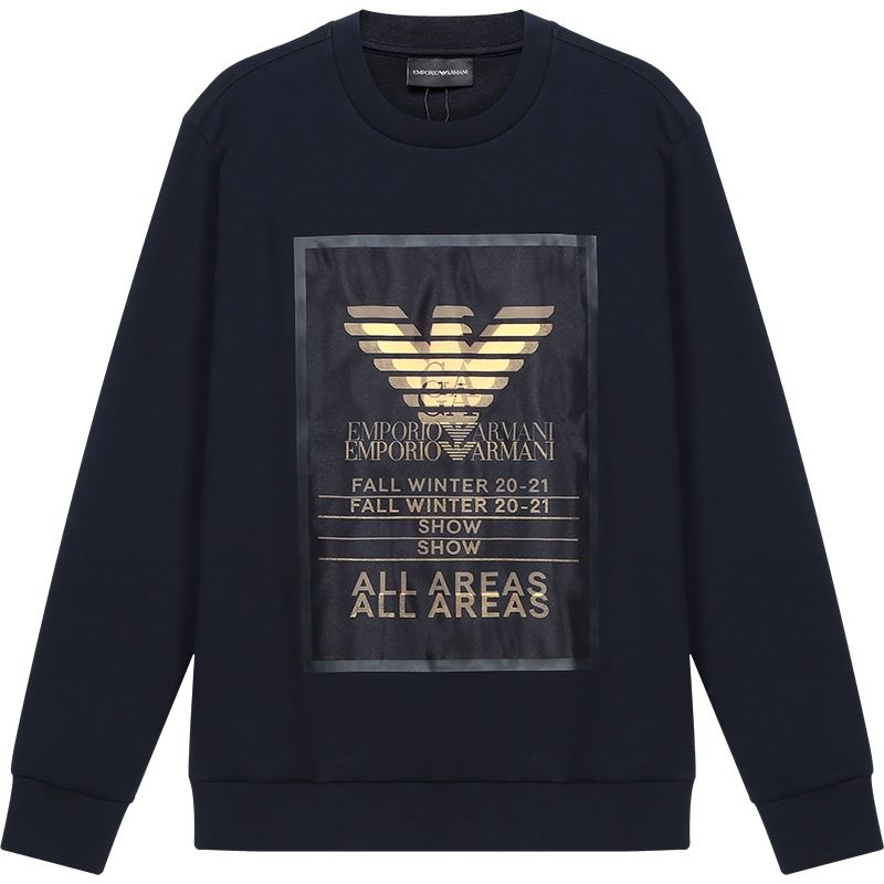 EMPORIO ARMANI 阿玛尼 男士 棉质圆领长袖卫衣运动衫 6H1MQ8 1JHSZ