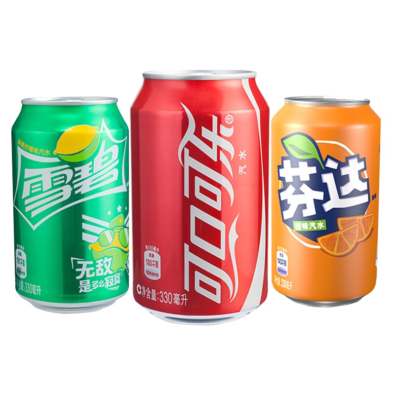 可口可乐 Coca-Cola 可乐*12+雪碧*8+芬达*4 汽水混合定制包装330ml*24罐 可口可乐公司出品