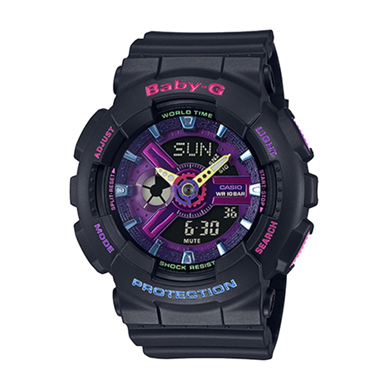 卡西欧手表女 BABY-G时尚运动防水学生个性潮流休闲运动日韩石英表女BA-110TM