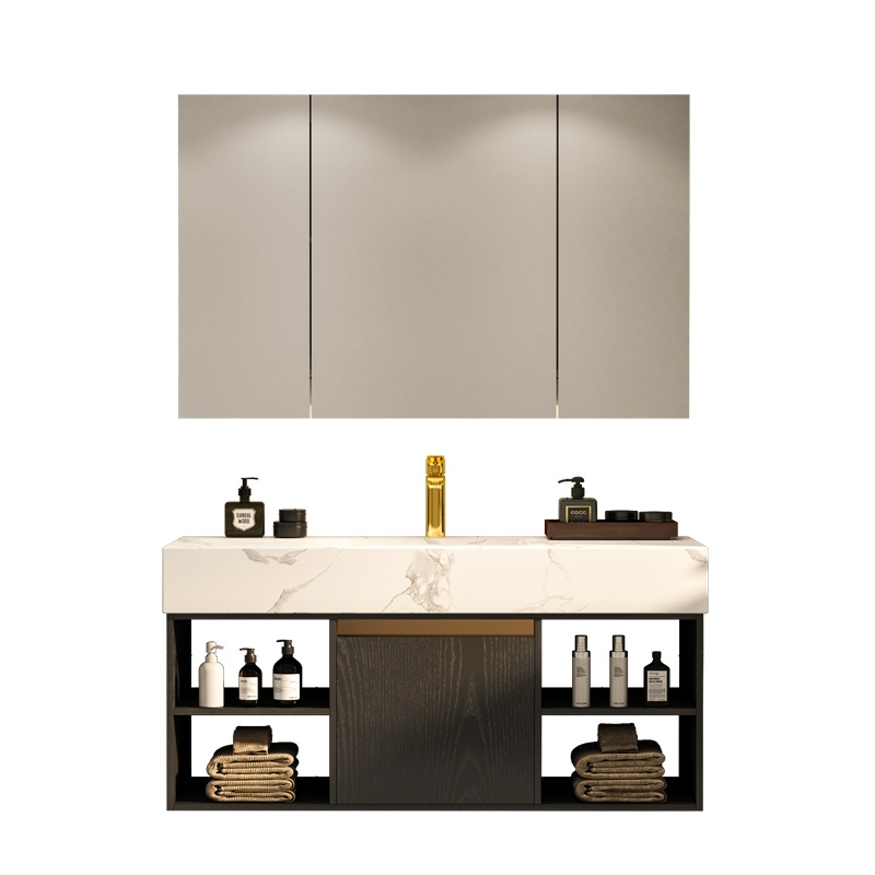 联勒(uniler)智能岩板浴室柜组合轻奢现代简约卫生间一体洗漱台洗手洗脸盆定制