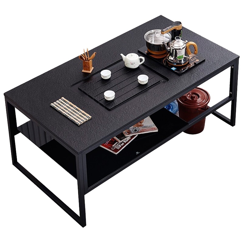 慧采云 岩板功夫茶桌商务泡茶台简约现代茶几钢化玻璃接待洽谈办公茶桌