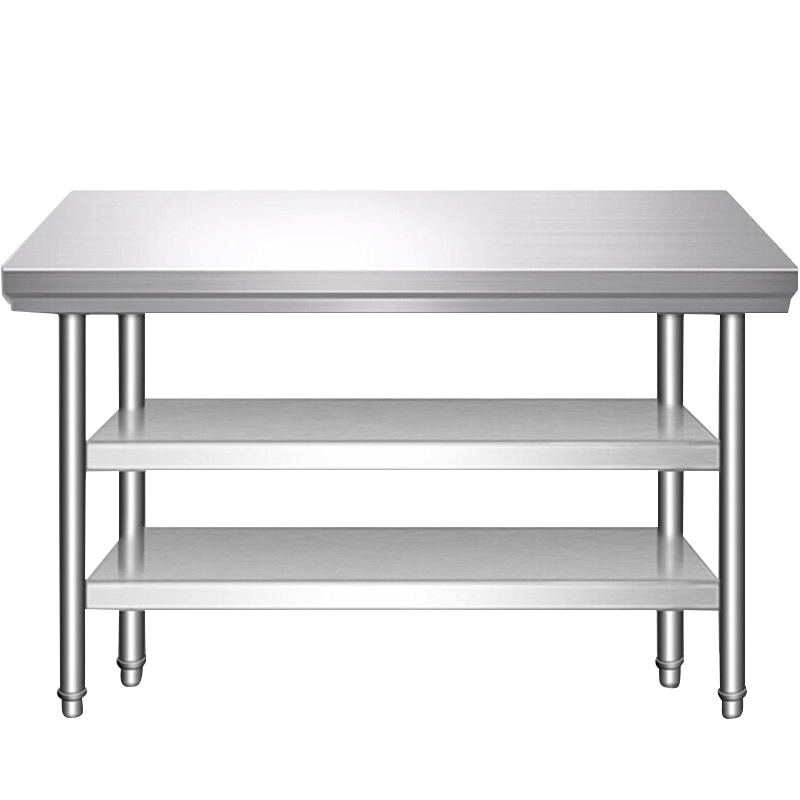 德玛仕不锈钢工作台 厨房操作台置物架商用打荷台 三层操作台1800x600x800mm(工程款304无磁不锈钢)