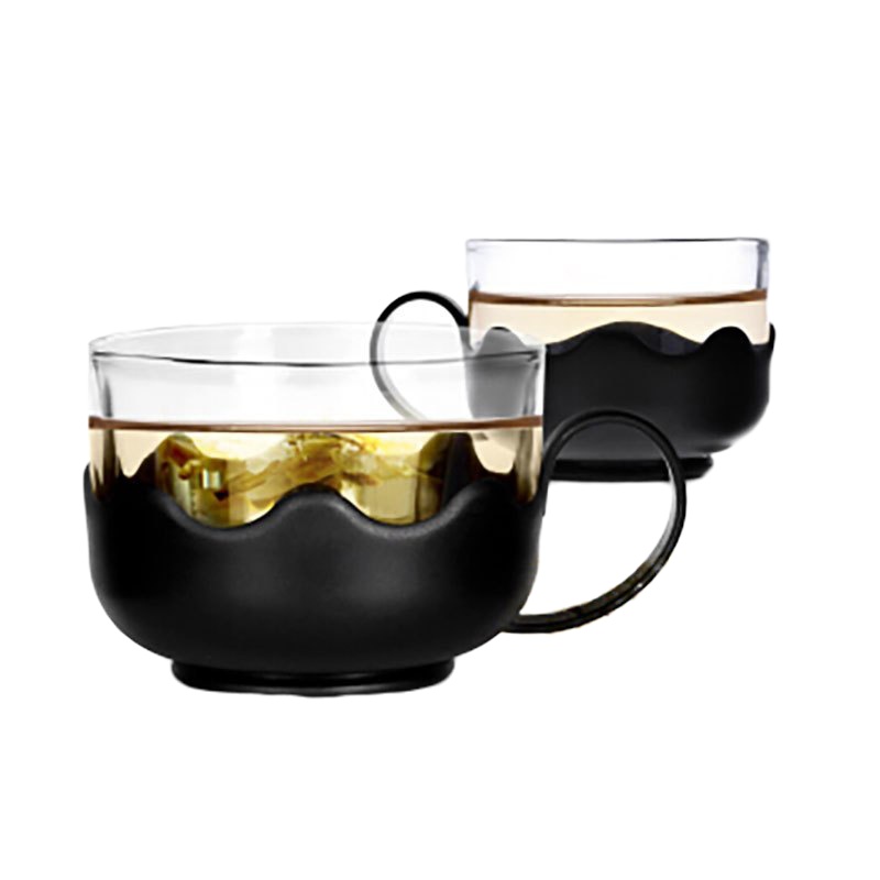 WQMD紫丁香耐热加厚玻璃杯透明功夫茶杯 清心杯*2(BB291)