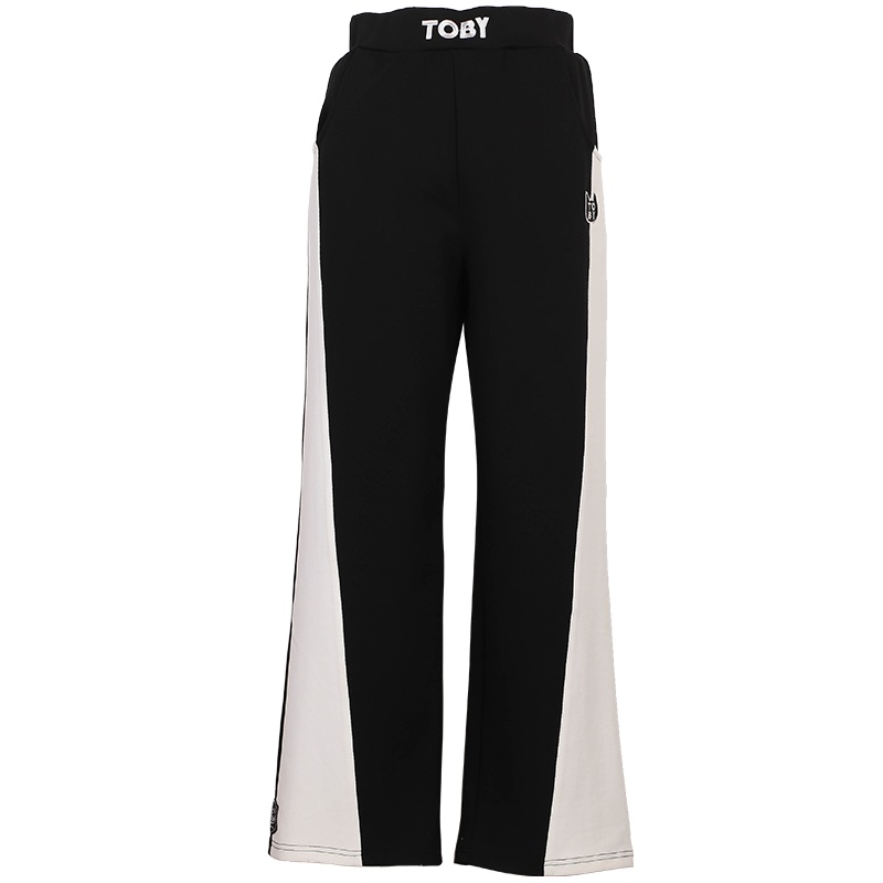 a02新款时尚简约撞色拼接宽松阔腿裤直筒裤女潮DTU6C0201PN