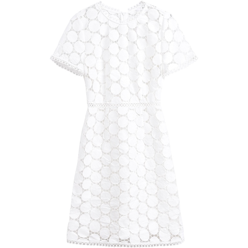 欧莎白色吊带连衣裙两件套2019新款夏收腰短袖裙子女气质智熏裙