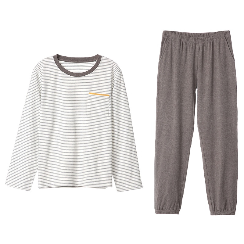 特惠单品 猫人男士女士纯棉长袖睡衣套装大码开衫男式居家服情侣春秋家居服