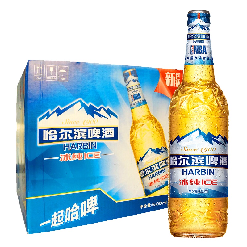 Harbin/哈尔滨啤酒 冰纯600ml*12瓶 整箱装