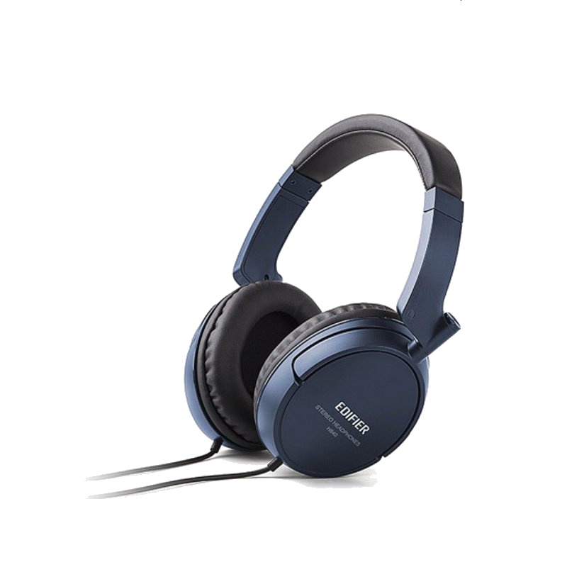 Edifier/漫步者 H840手机电脑头戴式立体式3.5mm插孔有线耳机通用监听音乐重低音 海军蓝色