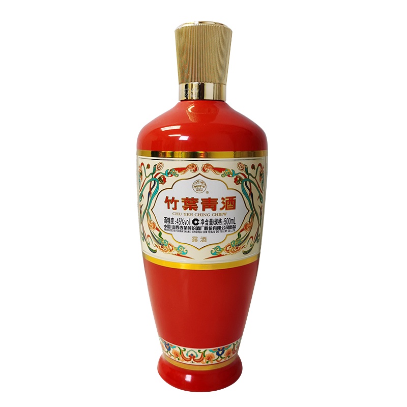 汾酒 竹葉青酒 露酒 45度荣耀红 500ml单瓶装 清香型白酒