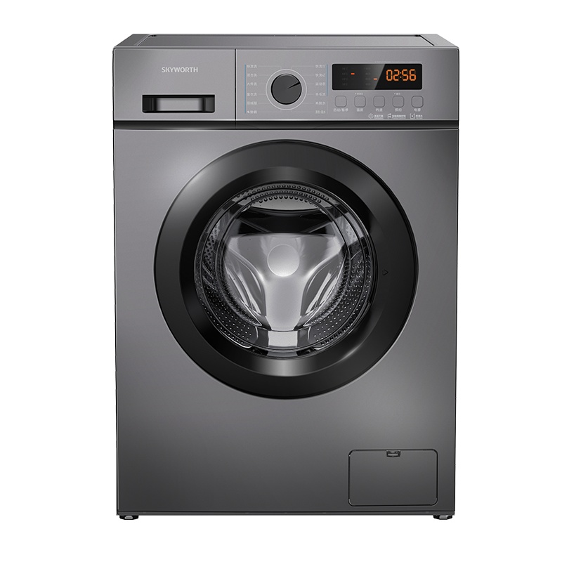 创维(SKYWORTH) 8公斤全自动滚筒洗衣机 家用全自动洗衣机 洗脱一体(钛灰银)F80GS