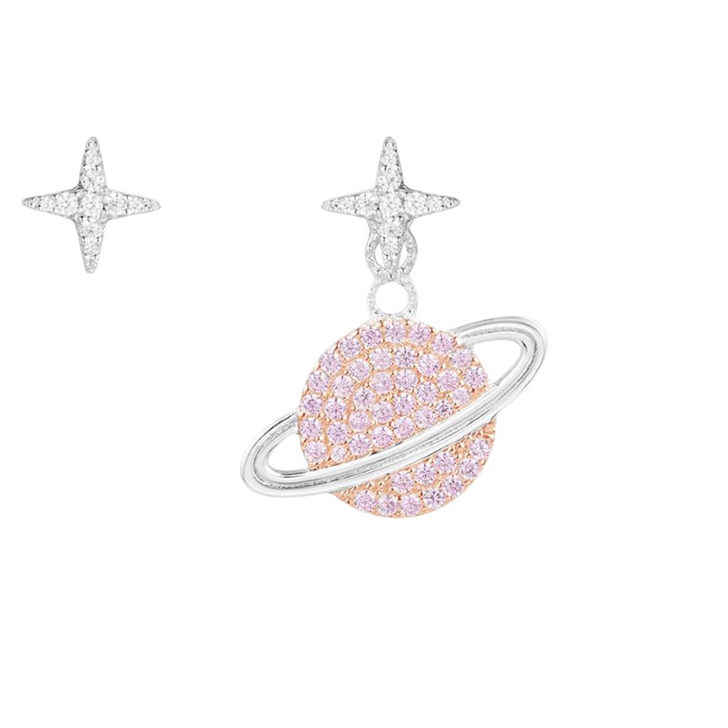 APM Monaco[林志玲同款]女士 银色 S925银粉色锆石 耳环 AE10559XORW