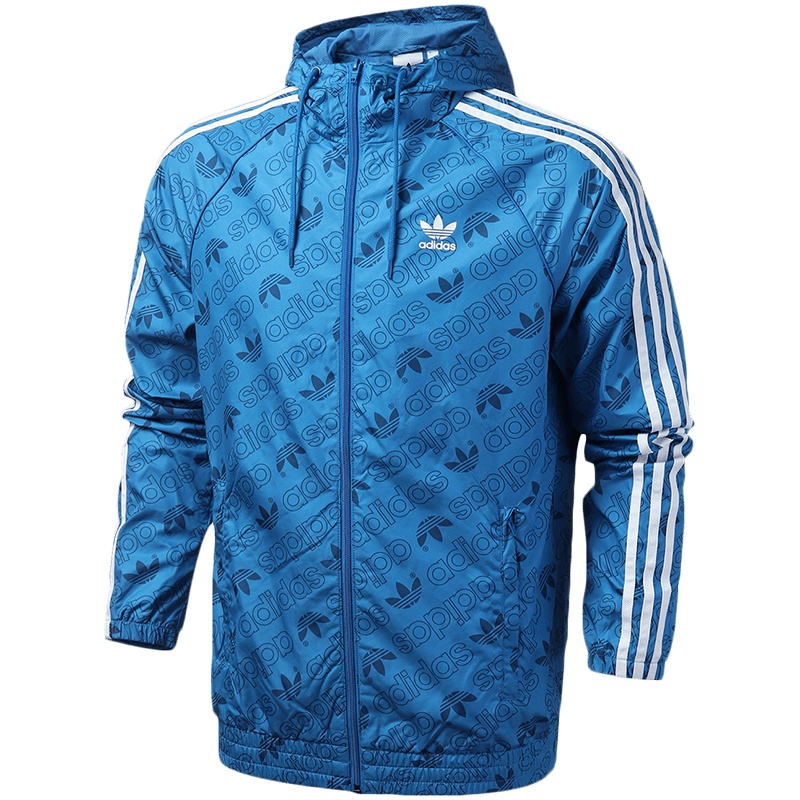 adidas阿迪达斯三叶草男装运动服休闲梭织连帽外套ED7046