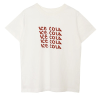 竹风2020夏季新款白色纯棉T恤短袖女字母印花打底衫圆领常规款122