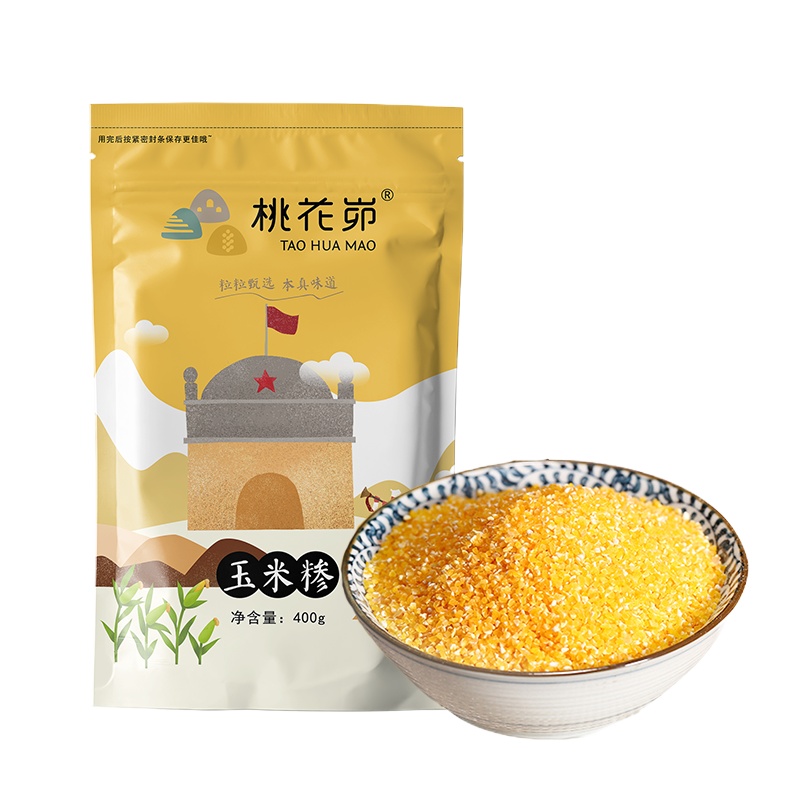 [中华特色]米脂馆 陕北特产玉米糁五谷杂粮粗粮玉米渣苞米茬子玉米糁玉米碎400g*6
