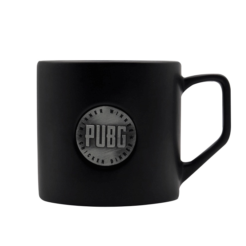 PUBG-钓鱼执法官的马克杯 11*9 黑色水杯家用咖啡杯泡茶杯牛奶杯