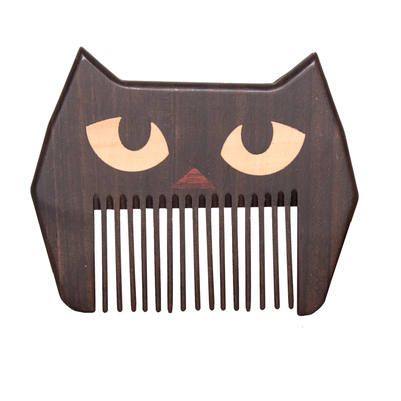 周广胜紫檀木梳女家用拼接小木梳刻字定制随身便携小巧可爱礼盒装