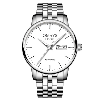 欧美时(omays)手表男士全自动机械表商务双日历瑞士品质潮流名牌男表