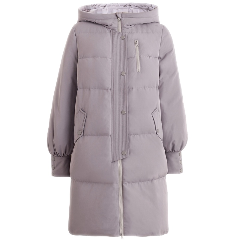 茵曼2018冬装新款连帽保暖韩版宽松中长款羽绒服外套女1884121103