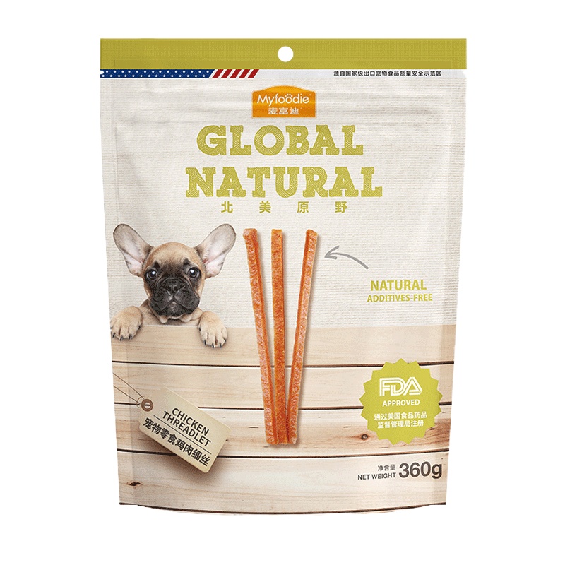麦富迪狗零食鸡肉细丝360g幼犬泰迪高端狗零食训狗