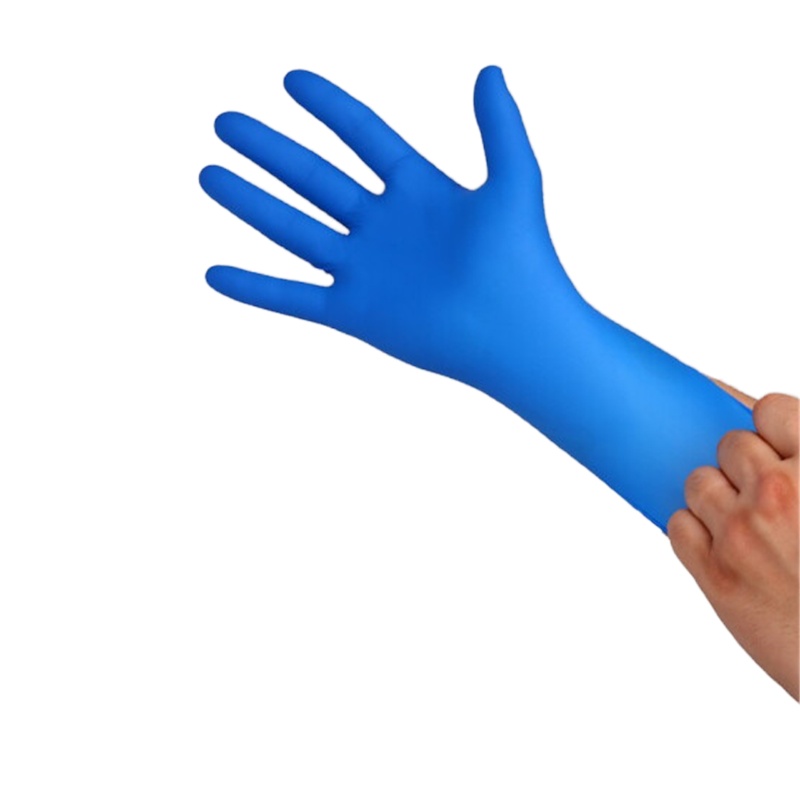 一次性丁腈手套加厚防水防滑橡胶手套蓝色100支/盒M码 单位:盒