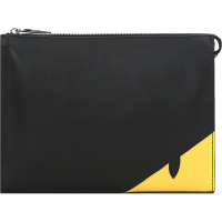 FENDI 20fw秋冬款 男士 皮革小怪兽手拿包 7VA433 A9ZA