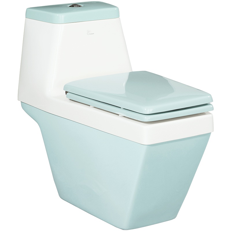 帝王洁具彩色坐便器彩色马桶多达10种颜色可选不锈钢铰链漩涡虹吸式冲水全包设计全国联保质保五年F3023