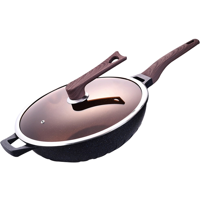 爱自由炒锅不粘锅无油烟炒菜锅多功能锅具电磁炉通用