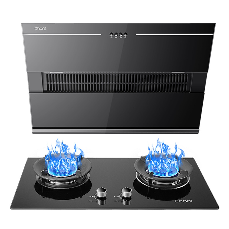 创尔特(Chant)侧吸式抽烟烟机灶具套餐JA62E+BE91 二级能效 钢化玻璃面板 液化气灶具