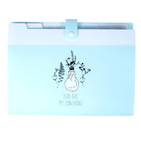 得力 学生试卷文件袋文件夹多层A4风琴包 收纳袋文具办公用品 花草款[A4/8格] 5735 颜色随机