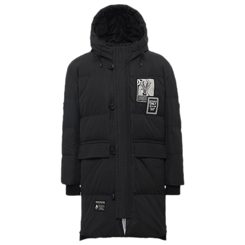 波司登羽绒服男 中长款连帽外套