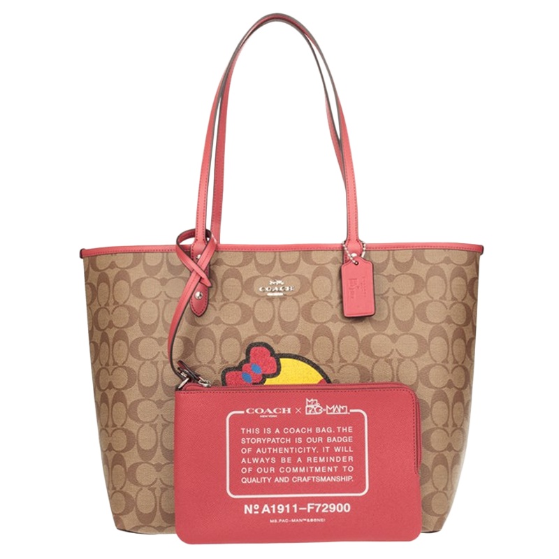 [直营]蔻驰(COACH) 吃豆人系列特别款 涂层帆布双面可用含手包女士托特包 手提包 单肩包 女包