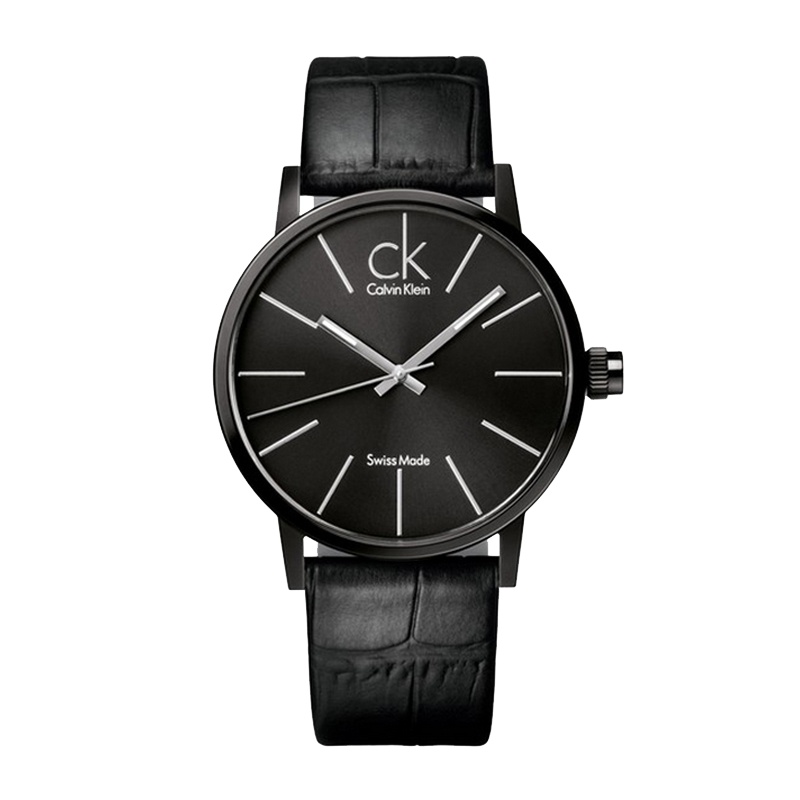 CK手表 男士石英表防水防刮休闲表真皮带日历计时码男表 K7621401