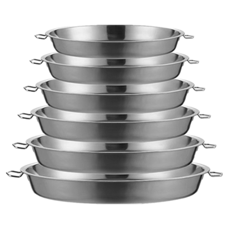 2个26cm盘[无赠品]凉皮锣锣家用做凉皮工具不锈钢陕西面皮制作工具罗罗蒸锅肠粉蒸盘不锈钢盘子碟子凉皮罗罗